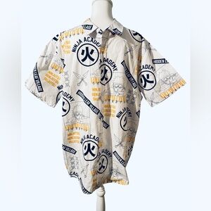 Naruto Shippuden Ninja Academy Button Down Shirt - Hidden Leaf Village - Mens XL